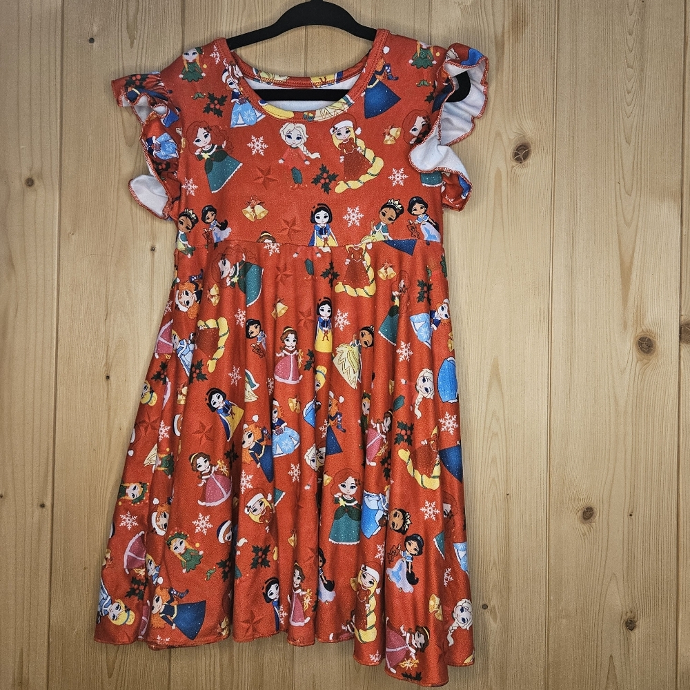Cute 3T/4T Princess Character Holiday Dress - Red